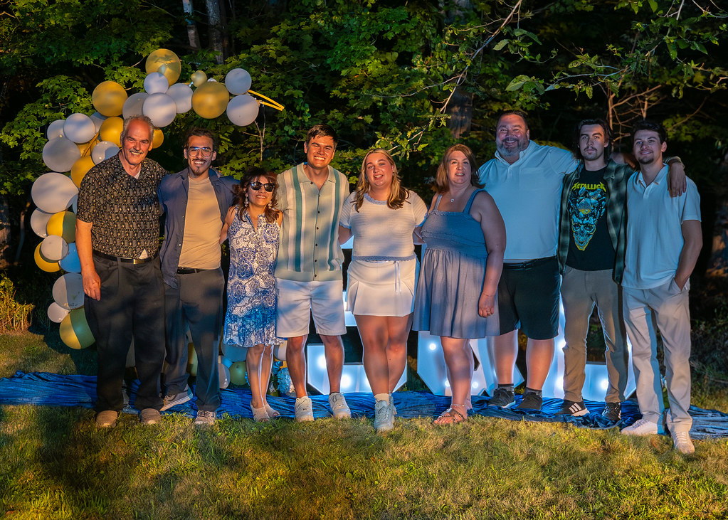 The whole crew at the engagement party