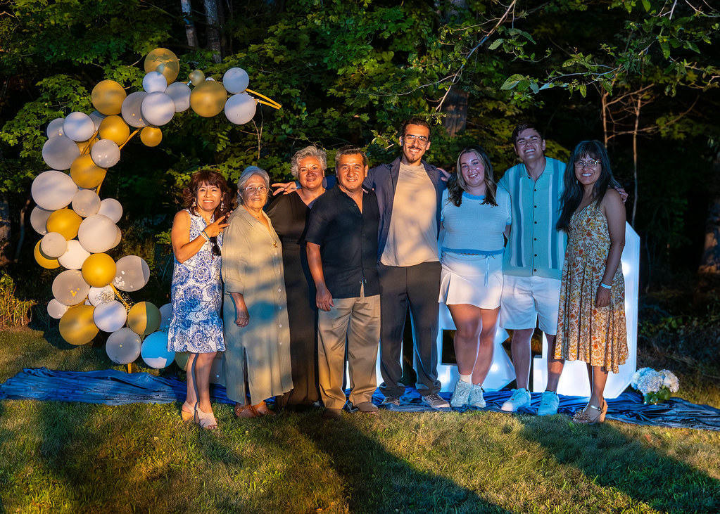 Family group photo at the engagement party