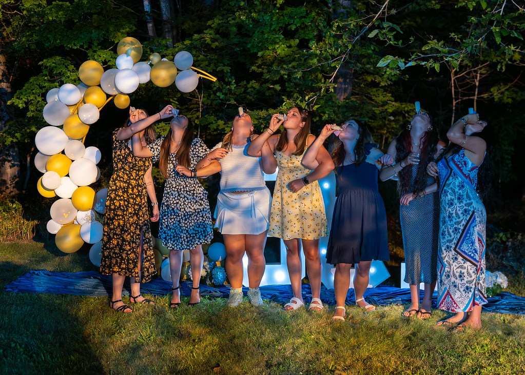 The girls celebrating